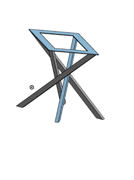 CAD model used to set the angles and cut lengths before any steel was cut.